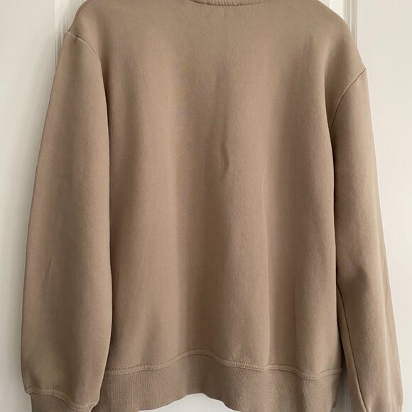 ZARA Basics Taupe Crewneck Sweatshirt – Women's Size Large – Minimalist Fleece - Picture 7 of 7